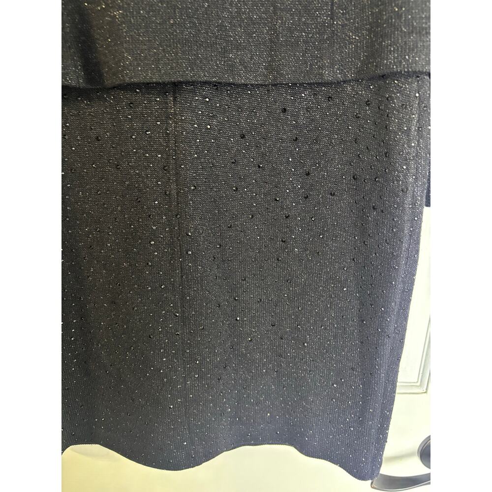 St. John Dress & Jacket Set Sz 6 Black Embellished Knit Evening Outfit - Picture 5 of 16